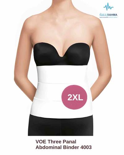 مشد بعد عمليات البطن و الولاده ودعم الحوض-VOE Three Panal Abdominal Binder White Height 24cm-4003-XXL