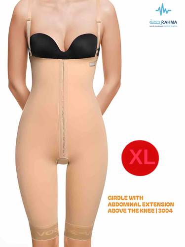 ‎مشد بعد عمليات شفط الدهون في البطن والفخذين والورك-VOE Abdominal girdle above the knees Beige  3004-XL