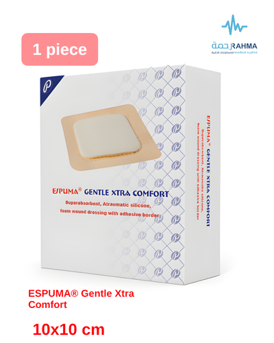 ضمادة فوم لاصقة فائقة الامتصاص مغطاة بطبقة سيلكون لطيفة على الجلد 10x10 سم-Espuma Gentle Xtra Comfort 10X10cm