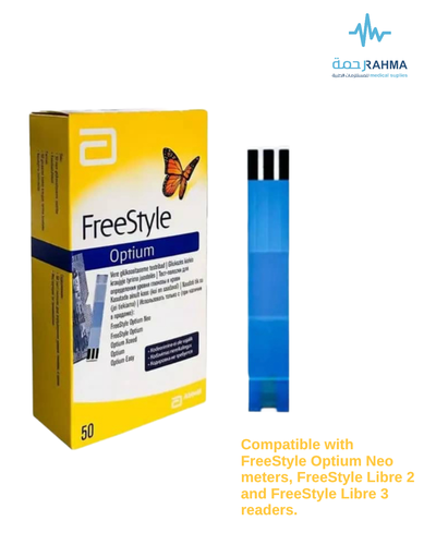 فري ستايل اوبتيوم لفحص جلوكوز الدم-Abbott FreeStyle Optium 50pcs