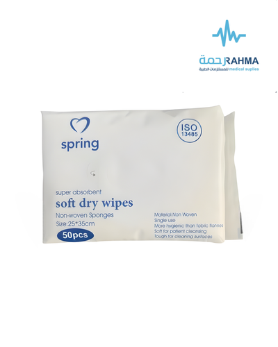 سبرينق مناديل جافة -Spring Soft Dry Wipes 25X35cm 50 pcs