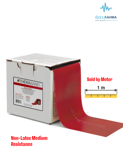 ثيرباند احمر غير مطاطي مقاومة متوسطة -TheraBand Non-Latex Medium Resistance Red Rouge Roja