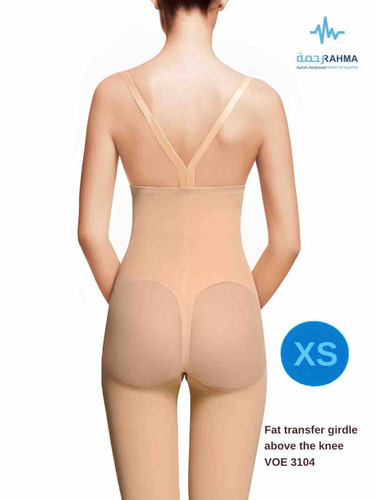 مشد بعد عمليات شفط الدهون ونقلها للارداف-VOE Fat Transfer To Buttocks Girdle High Waist Above The Knee Beige - 3104-XS