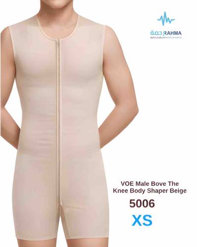 مشد الجسم للفترة ما بعد الجراحة بعد جراحة تجميل الصدر، البطن، والفخذين.- 5006 VOE Male Bove The Knee Body Shaper Beige -XS