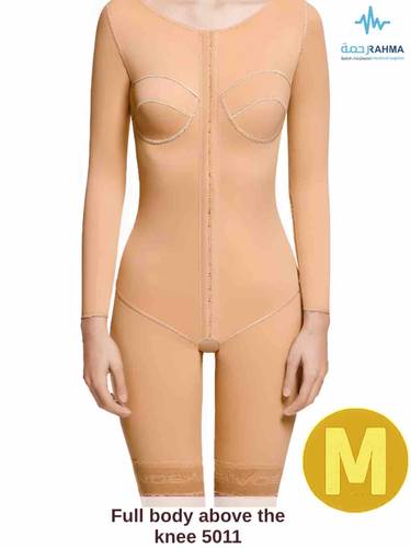 مشد بعد عمليات شفط الدهون من البطن والفخذ والورك، و تجميل الظهر ورفع الذراعين.-VOE Above The Knee Full Body Shaper Beige-5011-M