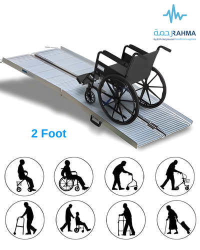 منحدر الومنيوم ثنائي الطي 2 قدم aluminum foldable ramp 2-foot