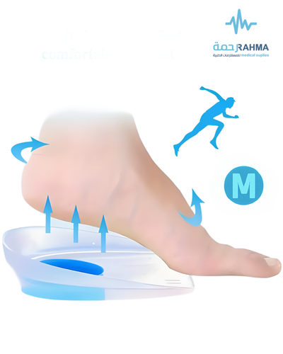 وسادة سليكون لكعب القدم -FootRite Silicone Heel Cushions With Blue Dot-Medium