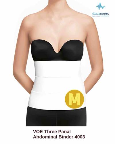 مشد بعد عمليات البطن و الولاده ودعم الحوض-VOE Three Panal Abdominal Binder White Height 24cm-4003-M