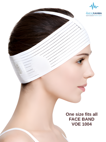 بعد عمليات شد الوجه، شفط الدهون من الذقن، تصحيح الأذن وجراحة الفكين- 1004- VOE Face Band White