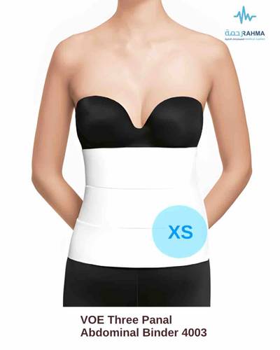 مشد بعد عمليات البطن و الولاده ودعم الحوض-VOE Three Panal Abdominal Binder White Height 24cm-4003-XS