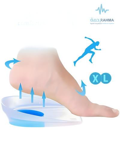 وسادة سليكون لكعب القدم -Footrite Silicone Heel Cushions With Blue Dot-XLarge