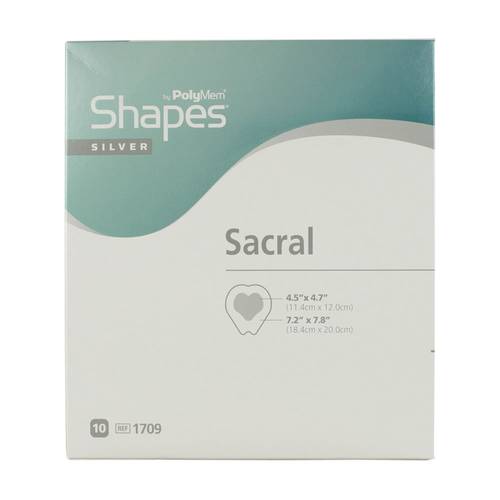 لاصق للعصعص 4.5X4.7-Polymem Shapes Sacral Silver 4.5X4.7
