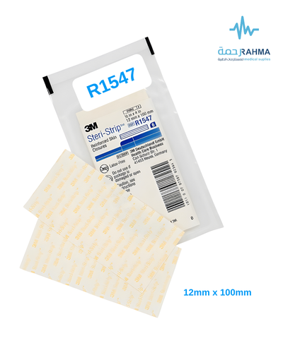 ضمادات مقواة لغلق الجروح بالجلد-3M Steri-Strip Reinforced Skin Closures 12X100mm