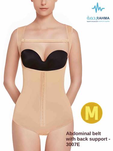 مشد بعد عملية شفط الدهون من البطن والجانبين، مع عملية شفط الدهون من الظهر-VOE Abdominal Support With Extended Back Beige-M