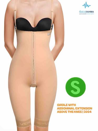 ‎مشد بعد عمليات شفط الدهون في البطن والفخذين والورك-VOE Abdominal girdle above the knees Beige  3004-M