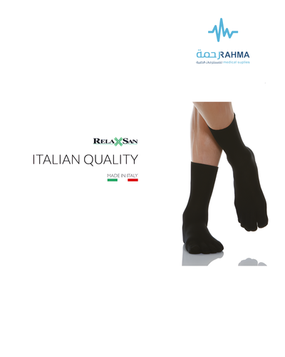 جوارب قطنية علي شكل اصابع القدم - اسود-Relax San Diabetic And Sensitive Feet Toe Socks-XLarge-Black