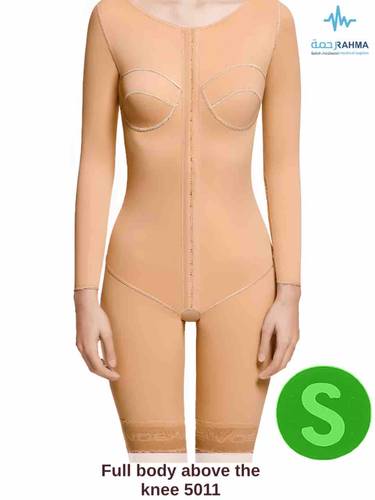 مشد بعد عمليات شفط الدهون من البطن والفخذ والورك، و تجميل الظهر ورفع الذراعين.-VOE Above The Knee Full Body Shaper Beige-5011-S