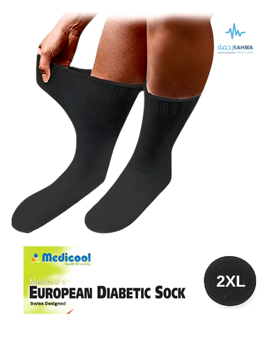 جوارب سكر - اسود-Medicool Socks Europen Comfort Sock-2XLarge-Black