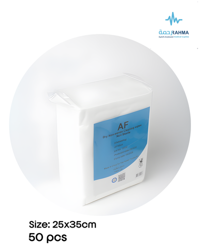 مناديل تنظيف جافة غير معقمة -AF Dry Non-Woven Cleaning Wipes Non-Sterile 25X35 -50Wipes