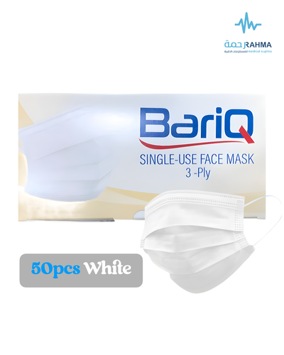 بارق أقنعة وجه ذات الاستخدام الواحد ابيض--Barig Single Use Face Mask 3-Ply Non Medical White
