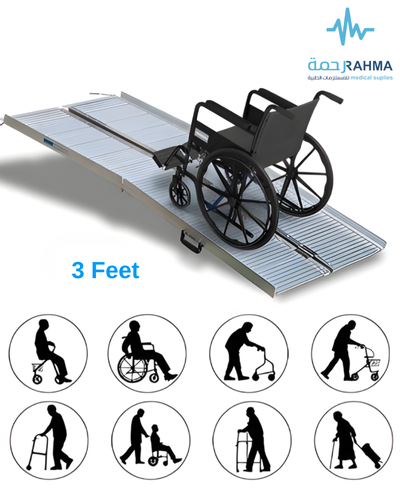 خميس الحلول منحدر الومنيوم ثنائي الطي 3 قدم 3- Aluminum Suitcase Ramp