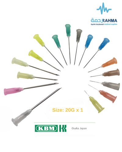 نيدل سرنج معقم 20GX1-KBM Single Use Only Disposable Needle 100 pcs 20GX1
