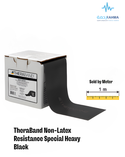 ثيرباند اسود غير مطاطي مقاومة ثقيلة خاصة -TheraBand Non-Latex Special Heavy Resistance Black Noir Negra