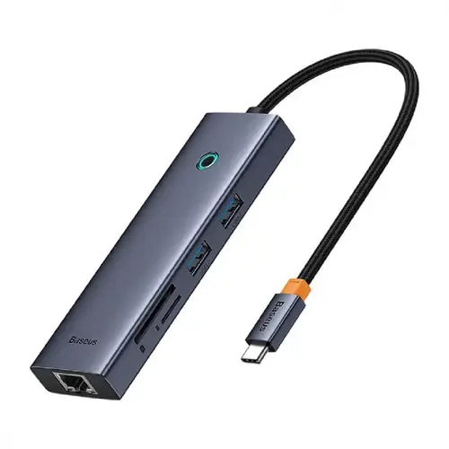 بيسوس - ULTRAJOY SERIES محول منافذ 7 في 1 - رمادي فلكي