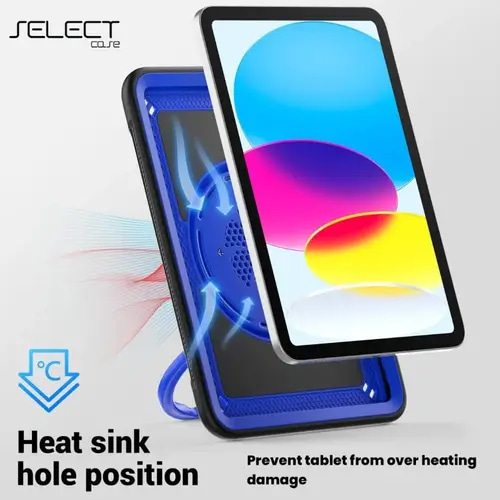 سيليكت - غلاف حماية Select بتقنية Thermoline مع ستاند للايباد الجيل ( السابع/الثامن/التاسع) 10.2inch - ازرق