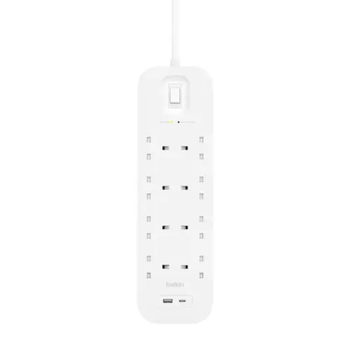 توصيلة بيلكن 8 منافذ طاقة مع منفذ تايب سي PD بقوة 18 واط ومنفذ USB-A