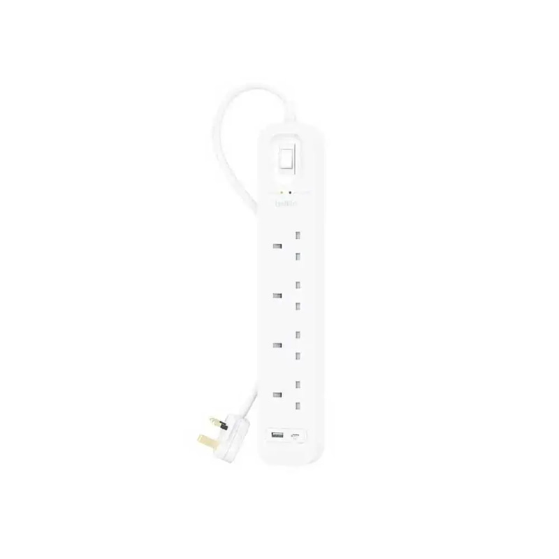 توصيلة بيلكن 4 منافذ طاقة مع منفذ تايب سي PD بقوة 18 واط ومنفذ USB-A