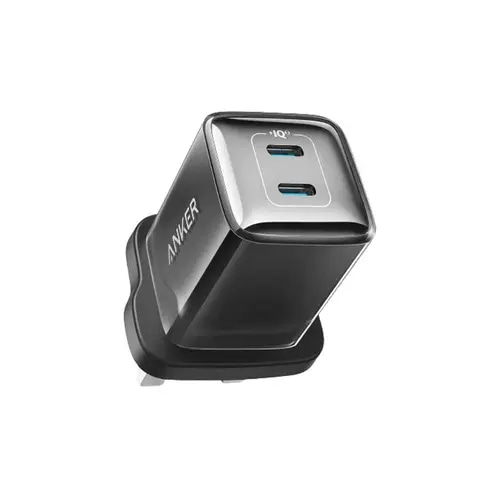 شاحن جداري انكر نانو برو بقوة 40 واط بمنفذين USB-C - أسود