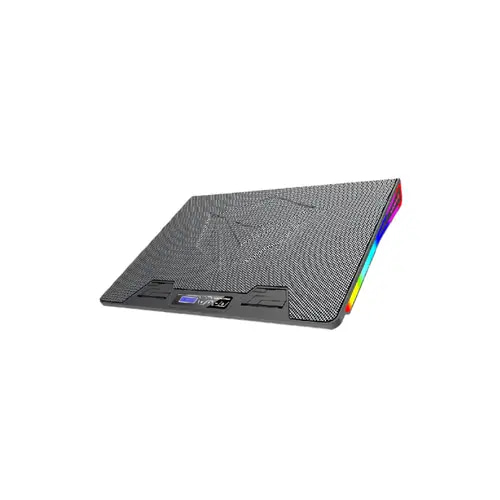 ميشن – قاعدة تبريد لابتوب قيمنج بمروحة كبيرة وزوايا متعددة و إضاءة MT-CP5050 - RGB - اسود
