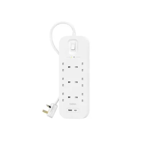 توصيلة بيلكن 6 منافذ طاقة مع منفذ تايب سي PD بقوة 18 واط ومنفذ USB-A