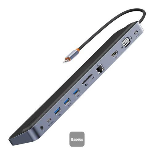 بيسوس - ELITEJOY GEN2 محول منافذ 11 في 1 - رمادي