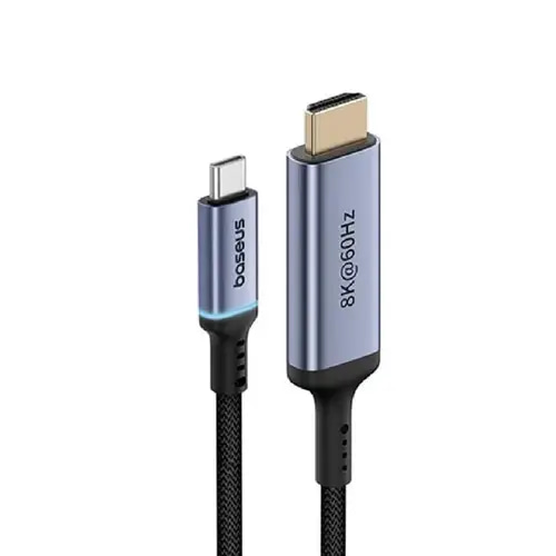 بيسوس وصله من تايب سي الي HDMI - تدعم 8K -قماش متر ونصف