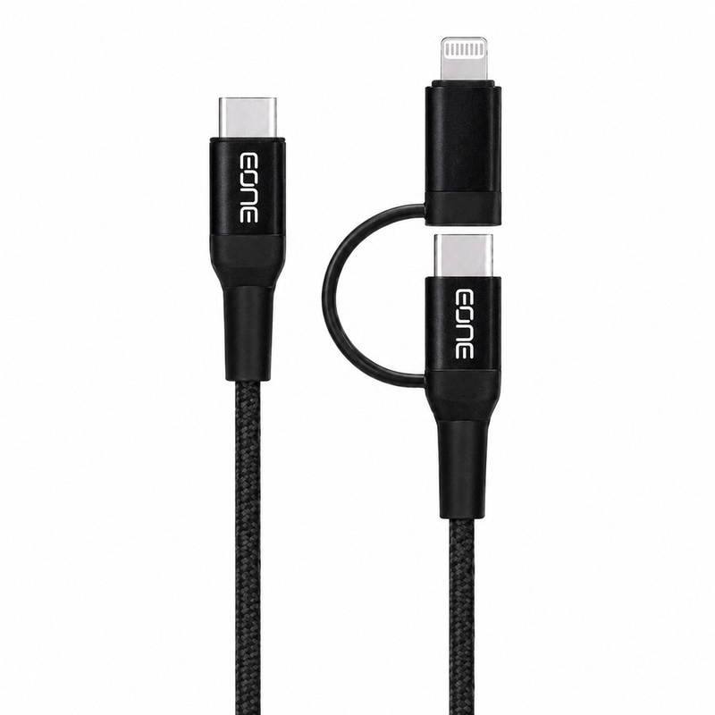 كابل EONE PD Fast Cable 60W من USB-C إلى USB-C + Lightning بطول 1.2 متر