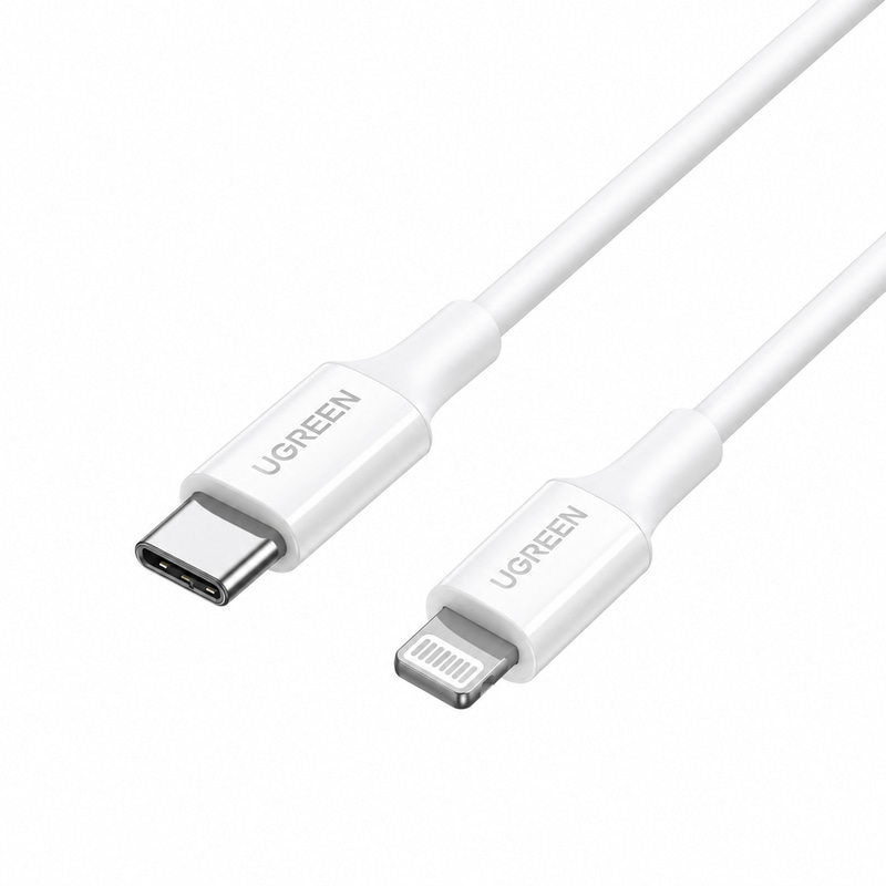 UGREEN USB-C to Lightning PD Fast Charging Cable 60W (1 متر - أبيض)