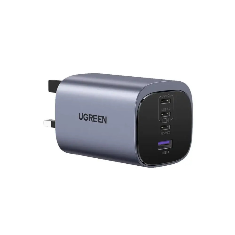 يوجرين - شاحن جداري نيكسود S بتقنية GaN بثلاث منافذ USB-C ومنفذ USB وبقوة 100 واط