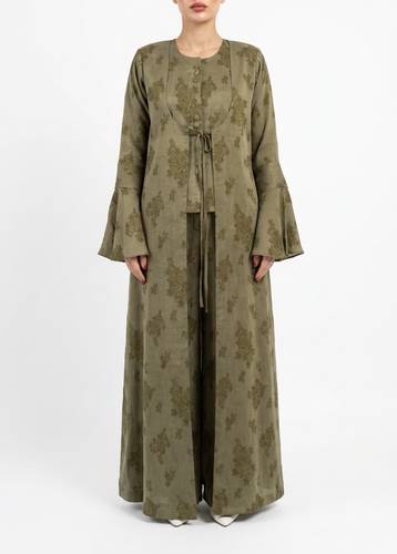BAHIAH FLORAL SILK - APPLE GREEN