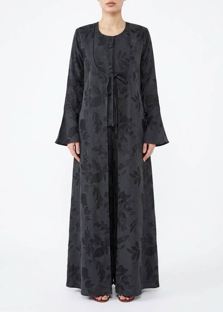 BAHIAH FLORAL SILK - BLACK 