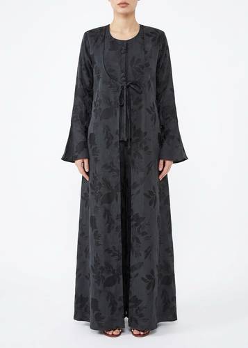 BAHIAH FLORAL SILK - BLACK 