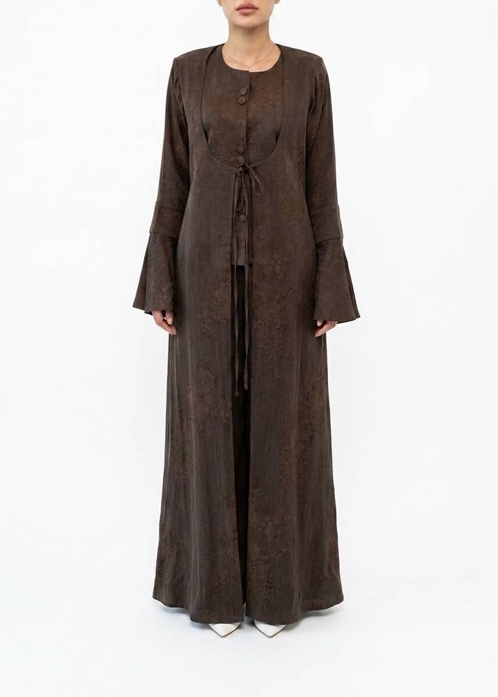 BAHIAH FLORAL SILK - BROWN 