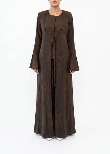 BAHIAH FLORAL SILK - BROWN 