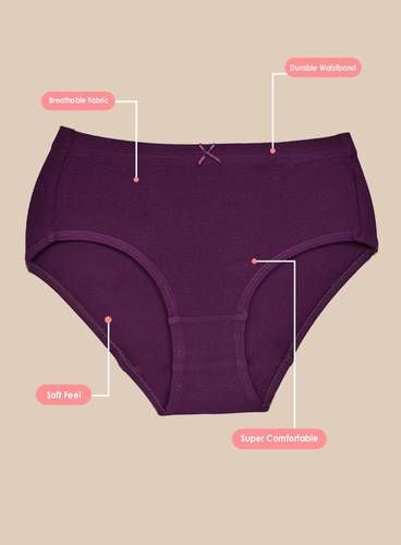 COMFORTABLE COTTON ELASTIC HIPSTER PANTY IN THREE PACKS