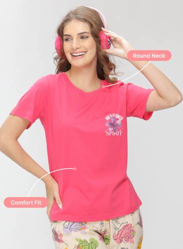WILD FLOWER SPIRIT PRINTED ROUND NECK T-SHIRT