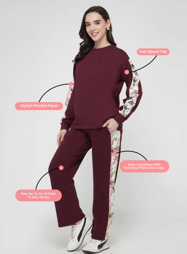 FULL SLEEVE TOP WITH WIDE LEG BOTTOM CO-RD SET
