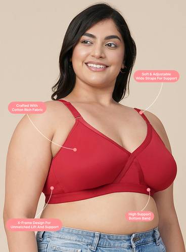 X-FRAME COTTON COMFORT SEAMLESS SUPPORT NON-PADDED BRA