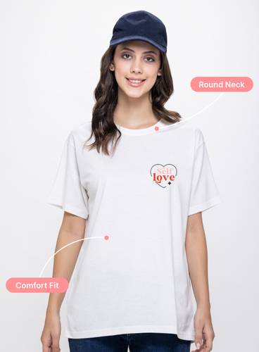 SELF LOVE  PRINTED ROUND NECK T-SHIRT