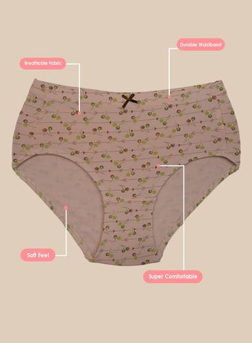 THREE PACKS OF COMFORTABLE COTTON ELASTIC HIPSTER PANTY